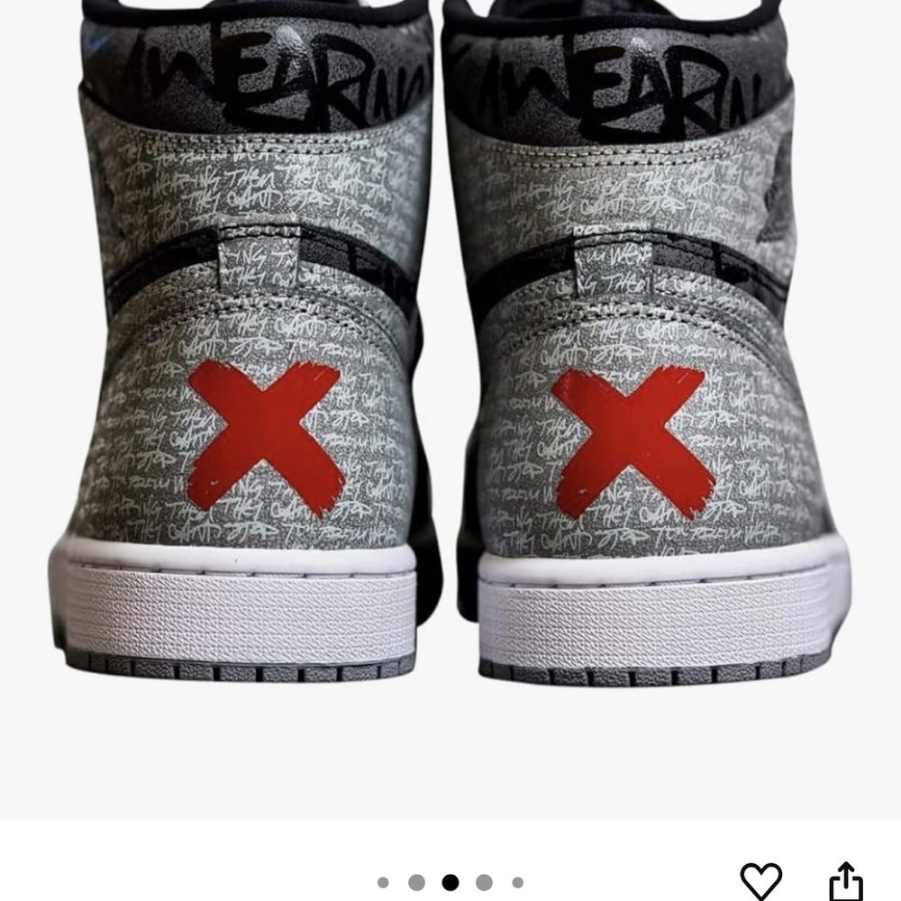 Nike Gray and Red Sneakers High-Top Design